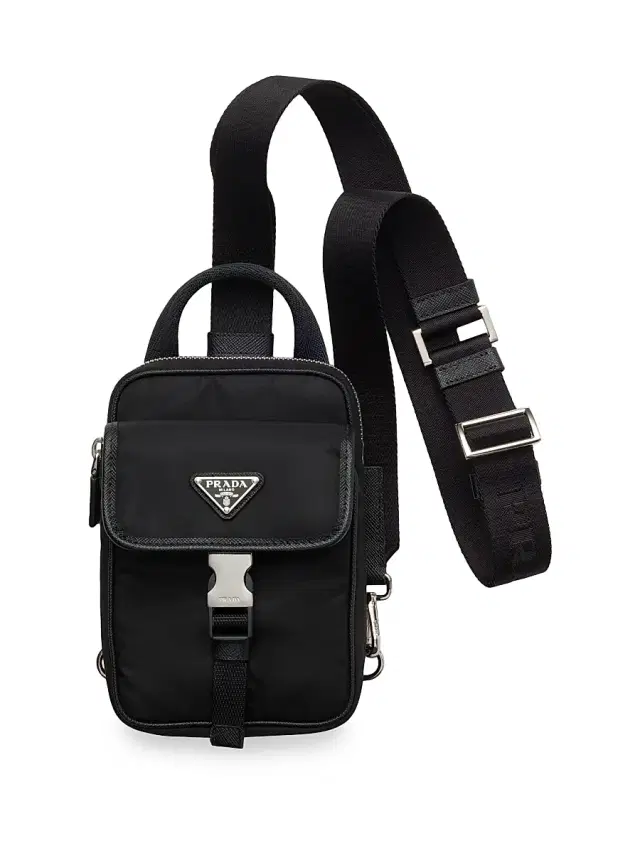 Prada Men's Re-Nylon and Saffiano Leather Smartphone Case - Black