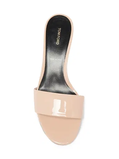 Tom Ford Women's 55MM Patent Leather Kitten-Heel Mules - Beige - Size 12 | Thumbnail 4 Tom Ford Women's 55MM Patent Leather Kitten-Heel Mules - Beige - Size 12 | Thumbnail 4