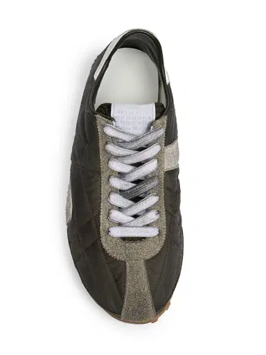 Maison Margiela Women's Colorblocked Low-Top Sprinters - Dark Green White Grey - Size 6 | Thumbnail 4 Maison Margiela Women's Colorblocked Low-Top Sprinters - Dark Green White Grey - Size 6 | Thumbnail 4
