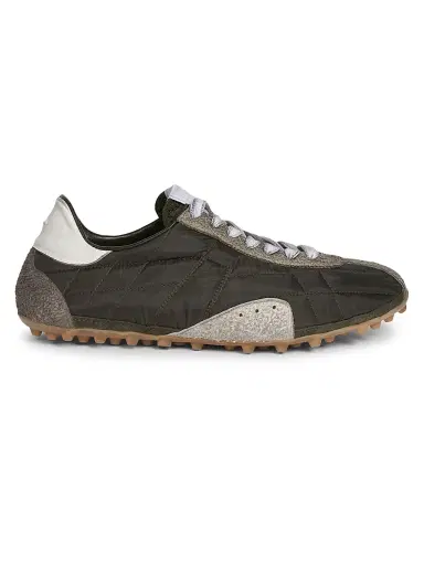 Maison Margiela Women's Colorblocked Low-Top Sprinters - Dark Green White Grey - Size 6 | Thumbnail 1 Maison Margiela Women's Colorblocked Low-Top Sprinters - Dark Green White Grey - Size 6 | Thumbnail 1