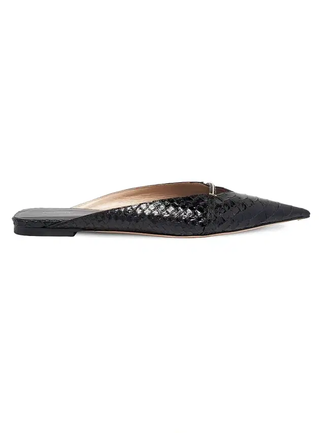 TOM FORD Women's Python-Embossed Leather Mules - Black