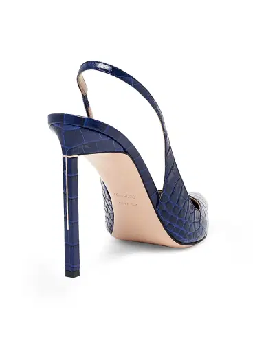 Tom Ford Women's 105MM Croc-Embossed Slingback Pumps - Sea Blue - Size 10.5 | Thumbnail 3