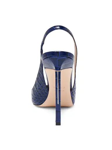 Tom Ford Women's 105MM Croc-Embossed Slingback Pumps - Sea Blue - Size 10.5 | Thumbnail 5