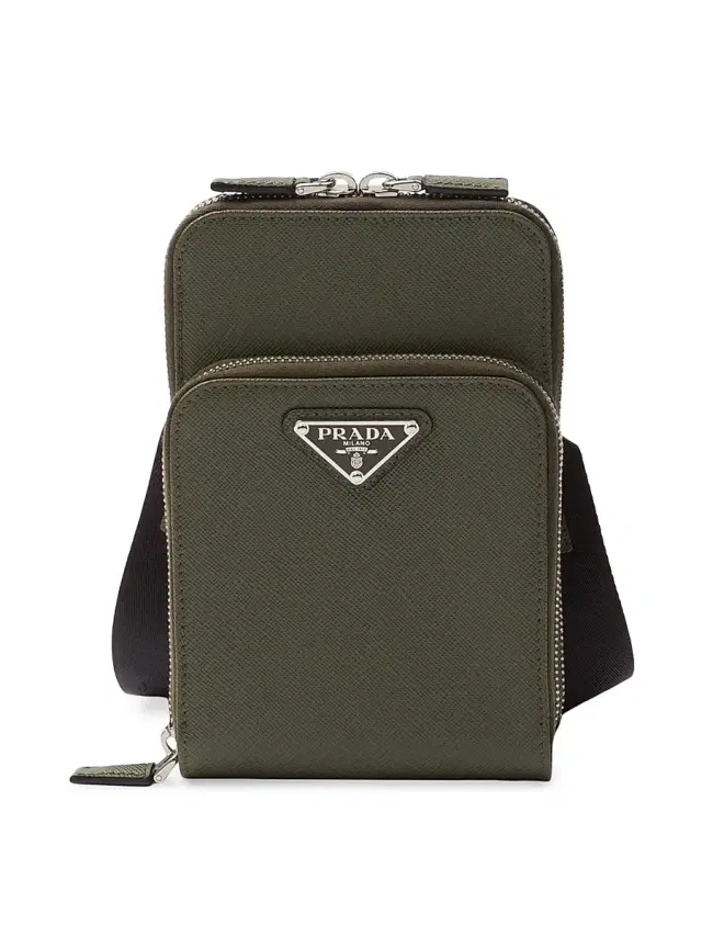 Prada Men's Saffiano Leather Smartphone Case - Green