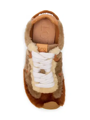 LOEWE Women's Ballet Runner 2.0 Shearling Low-Top Running Sneakers - Tan Multitone | Thumbnail 5 LOEWE Women's Ballet Runner 2.0 Shearling Low-Top Running Sneakers - Tan Multitone | Thumbnail 5