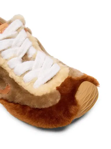 LOEWE Women's Ballet Runner 2.0 Shearling Low-Top Running Sneakers - Tan Multitone | Thumbnail 6 LOEWE Women's Ballet Runner 2.0 Shearling Low-Top Running Sneakers - Tan Multitone | Thumbnail 6