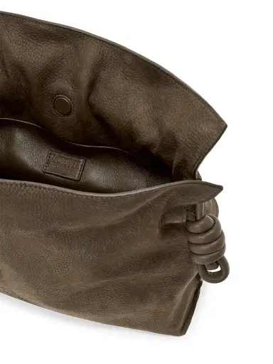 Loewe Women's Medium Flamenco Drawstring Grained Leather Clutch - Tundra | Thumbnail 3 Loewe Women's Medium Flamenco Drawstring Grained Leather Clutch - Tundra | Thumbnail 3