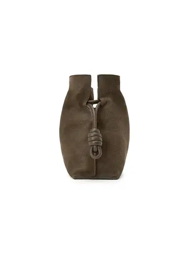 Loewe Women's Medium Flamenco Drawstring Grained Leather Clutch - Tundra | Thumbnail 4 Loewe Women's Medium Flamenco Drawstring Grained Leather Clutch - Tundra | Thumbnail 4