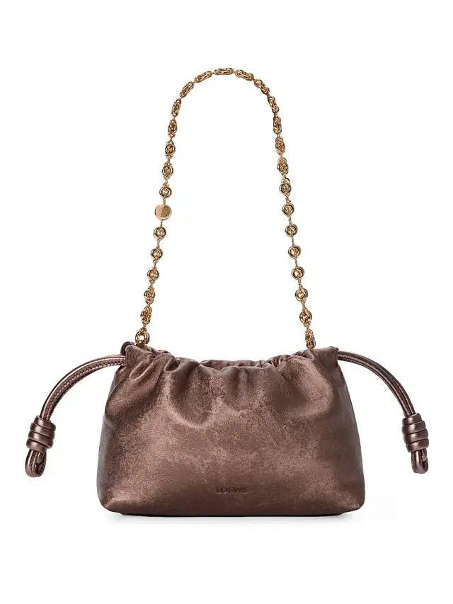 LOEWE Women's Mini Flamenco Metallic Leather Clutch - Bronze
