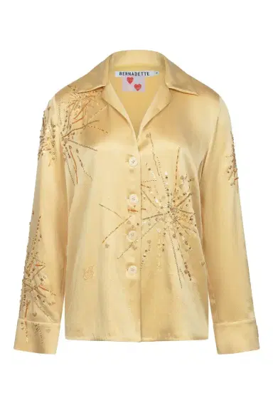 BERNADETTE Louis Pyjama Blouse - Gold Sparkle Sequin | Thumbnail 1 BERNADETTE Louis Pyjama Blouse - Gold Sparkle Sequin | Thumbnail 1