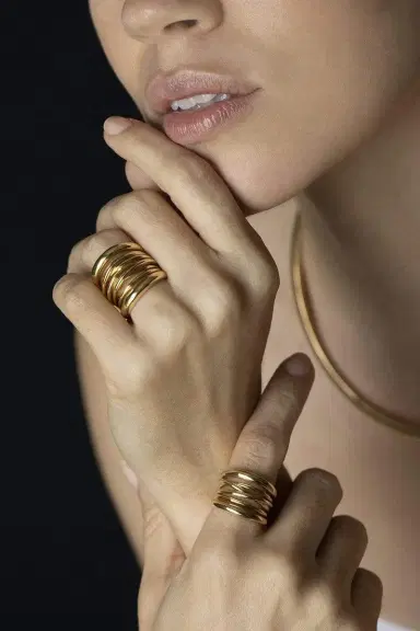 SIDNEY GARBER Polished Scribble Band Ring - Yellow Gold | Thumbnail 2 SIDNEY GARBER Polished Scribble Band Ring - Yellow Gold | Thumbnail 2