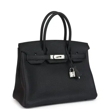 HERMÈS Hermes Birkin 30 Black Togo Palladium Hardware | Thumbnail 2