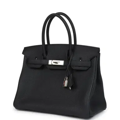 HERMÈS Hermes Birkin 30 Black Togo Palladium Hardware | Thumbnail 5