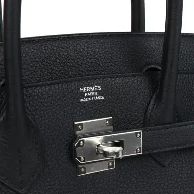 HERMÈS Hermes Birkin 30 Black Togo Palladium Hardware | Thumbnail 7