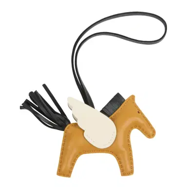 HERMÈS Hermes Pegase Rodeo Bag Charm PM Sesame, Black and Nata Milo Lambskin | Thumbnail 2 HERMÈS Hermes Pegase Rodeo Bag Charm PM Sesame, Black and Nata Milo Lambskin | Thumbnail 2