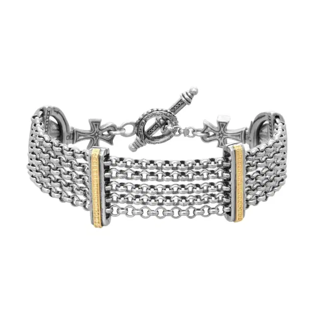Konstantino Konstantino Dome Sterling Silver & 18K Yellow Gold 5-Chain Bracelet by The Solist