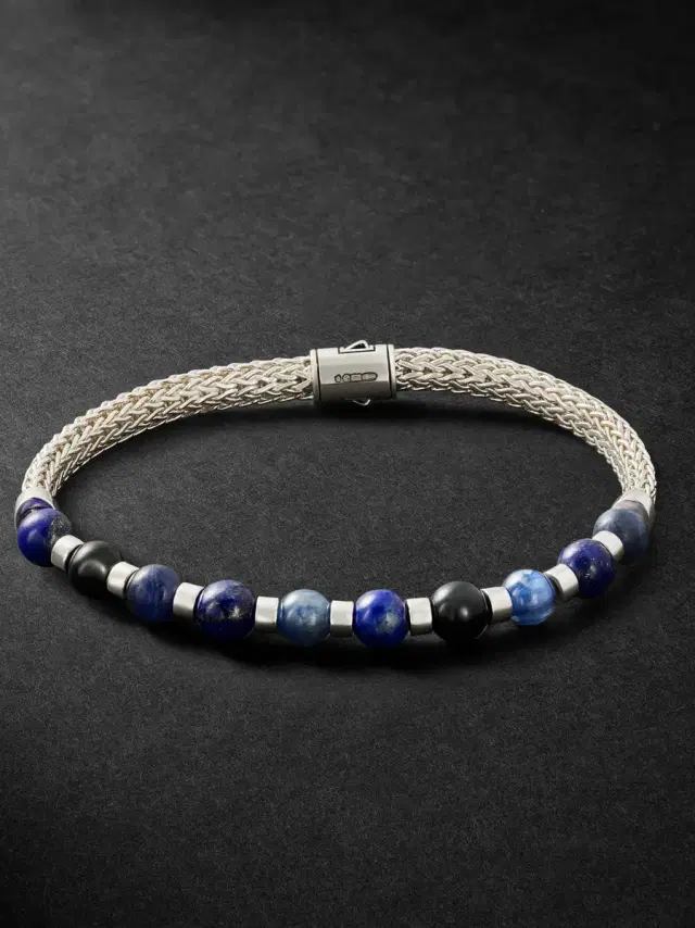 John Hardy Sterling Silver Multi-Stone Beaded Bracelet - Men