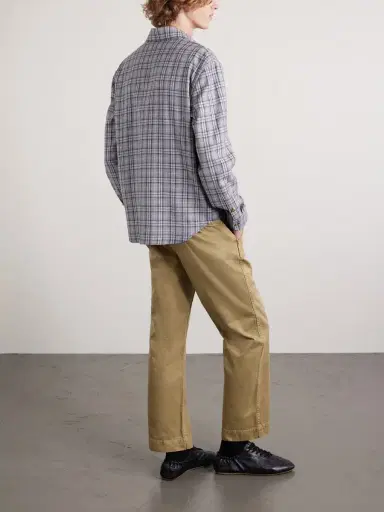 Versace Checked Wool-Flannel Shirt - Men | Thumbnail 4