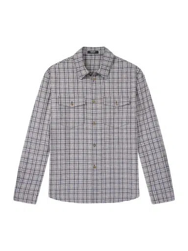 Versace Checked Wool-Flannel Shirt - Men | Thumbnail 1