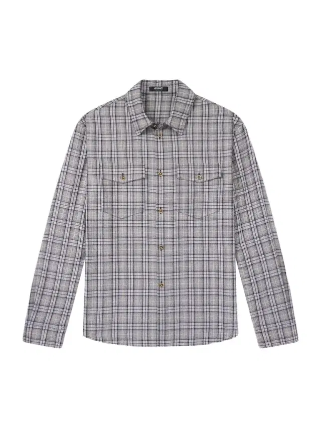 Versace Checked Wool-Flannel Shirt - Men