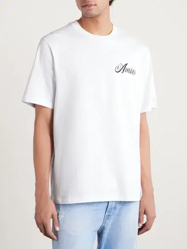 AMIRI Logo-Print Cotton-Jersey T-Shirt - Men | Thumbnail 3