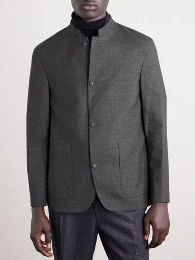 OFFICINE GÉNÉRALE Meryl Virgin Wool, Silk and Linen-Blend Jacket - Men | Thumbnail 3 OFFICINE GÉNÉRALE Meryl Virgin Wool, Silk and Linen-Blend Jacket - Men | Thumbnail 3