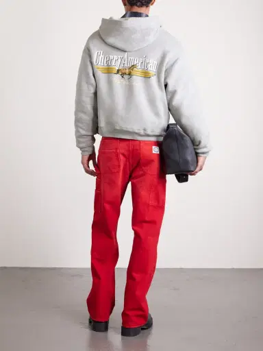 Cherry Los Angeles Logo-Print Cotton-Blend Jersey Zip-Up Hoodie - Men | Thumbnail 4 Cherry Los Angeles Logo-Print Cotton-Blend Jersey Zip-Up Hoodie - Men | Thumbnail 4