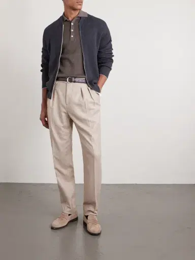 Brunello Cucinelli Ribbed Cotton Polo Shirt - Men | Thumbnail 2