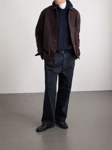 A.P.C. Oversized Ribbed Wool and Cashmere-Blend Polo Sweater - Men | Thumbnail 2 A.P.C. Oversized Ribbed Wool and Cashmere-Blend Polo Sweater - Men | Thumbnail 2
