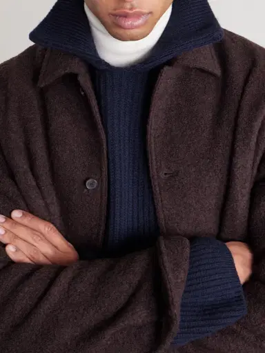 A.P.C. Oversized Ribbed Wool and Cashmere-Blend Polo Sweater - Men | Thumbnail 5 A.P.C. Oversized Ribbed Wool and Cashmere-Blend Polo Sweater - Men | Thumbnail 5