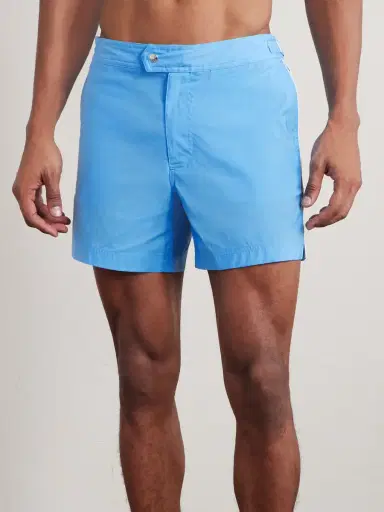 Tom Ford Straight-Leg Mid-Length Piped Swim Shorts - Men | Thumbnail 2