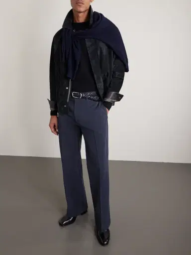 Tom Ford Wide-Leg Cotton-Drill Trousers - Men | Thumbnail 2 Tom Ford Wide-Leg Cotton-Drill Trousers - Men | Thumbnail 2
