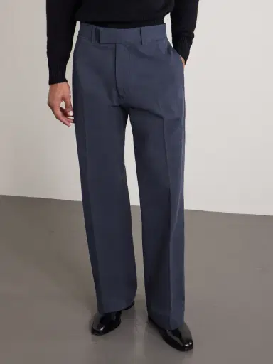 Tom Ford Wide-Leg Cotton-Drill Trousers - Men | Thumbnail 3 Tom Ford Wide-Leg Cotton-Drill Trousers - Men | Thumbnail 3
