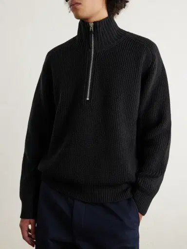 Tom Ford Ribbed Merino Wool Half-Zip Sweater - Men | Thumbnail 3 Tom Ford Ribbed Merino Wool Half-Zip Sweater - Men | Thumbnail 3
