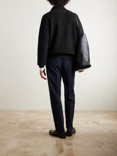 Tom Ford Ribbed Merino Wool Half-Zip Sweater - Men | Thumbnail 4 Tom Ford Ribbed Merino Wool Half-Zip Sweater - Men | Thumbnail 4