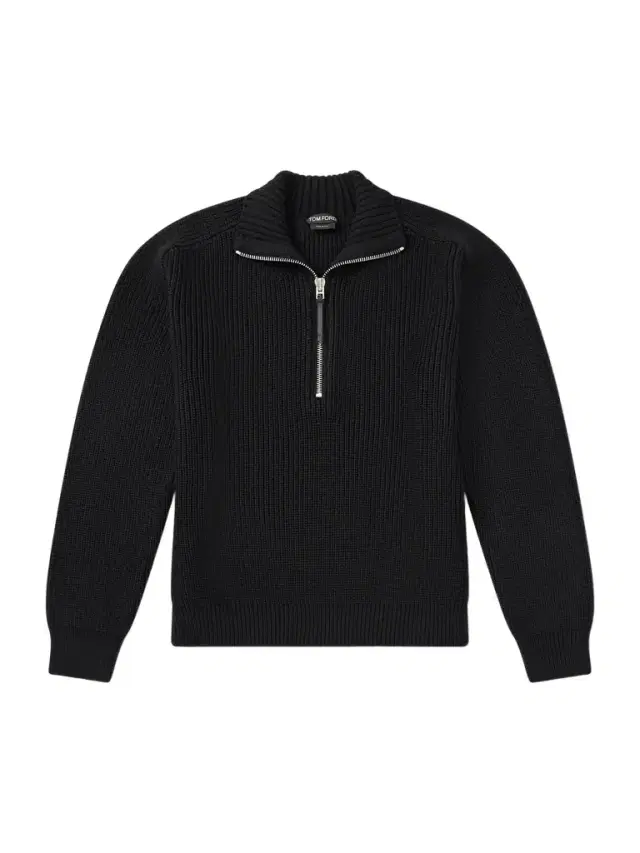 Ribbed Merino Wool Half-Zip Sweater - Men