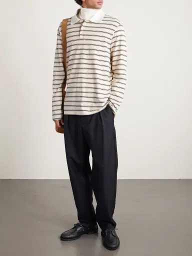 A.P.C. Striped Organic Cotton-Jersey Polo Shirt - Men | Thumbnail 2 A.P.C. Striped Organic Cotton-Jersey Polo Shirt - Men | Thumbnail 2