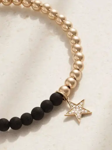 Sydney Evan Star Charm 14-karat Gold, Onyx And Diamond Bracelet | Thumbnail 3