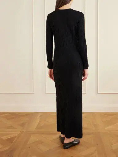 TOTEME Cable-knit Wool Maxi Dress | Thumbnail 3 TOTEME Cable-knit Wool Maxi Dress | Thumbnail 3