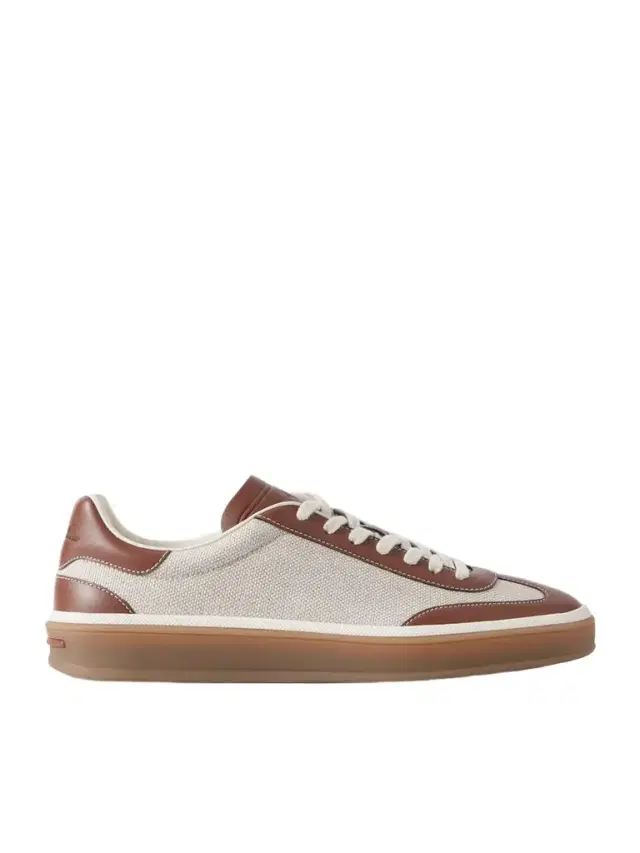 Loro Piana Tennis Walk Leather-trimmed Canvas Sneakers