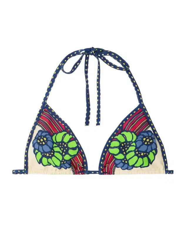 Printed Triangle Bikini Top