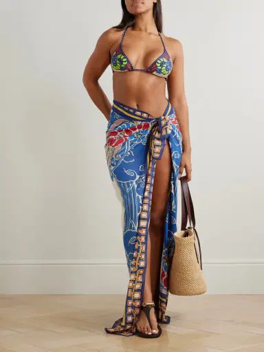 La DoubleJ Printed Cotton-voile Pareo | Thumbnail 2