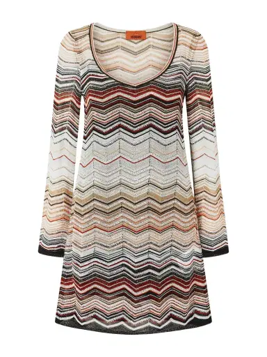 Missoni Mare Sequin-embellished Striped Metallic Crochet-knit Mini Dress | Thumbnail 1