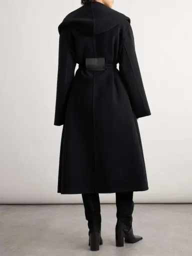 Alaïa Hooded Belted Wool Coat | Thumbnail 3
