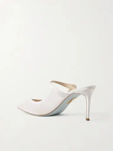 Aquazzura Voile 75 Satin-trimmed Tulle Mules | Thumbnail 3