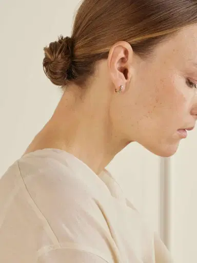 Lucy Delius Baby 14-karat Gold Diamond Hoop Earrings | Thumbnail 3 Lucy Delius Baby 14-karat Gold Diamond Hoop Earrings | Thumbnail 3