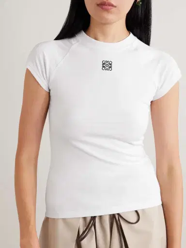 Loewe Anagram Embroidered Cotton-blend Jersey T-shirt | Thumbnail 3 Loewe Anagram Embroidered Cotton-blend Jersey T-shirt | Thumbnail 3
