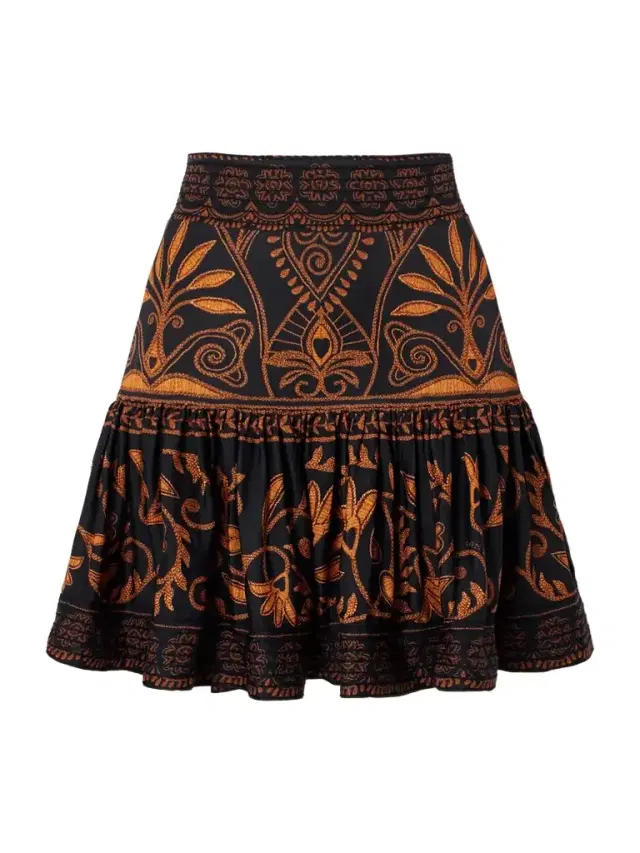 Cornely Ainika Embroidered Tiered Voile Mini Skirt