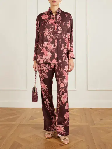 Borgo de Nor Nova Floral-print Satin-jacquard Shirt | Thumbnail 2 Borgo de Nor Nova Floral-print Satin-jacquard Shirt | Thumbnail 2