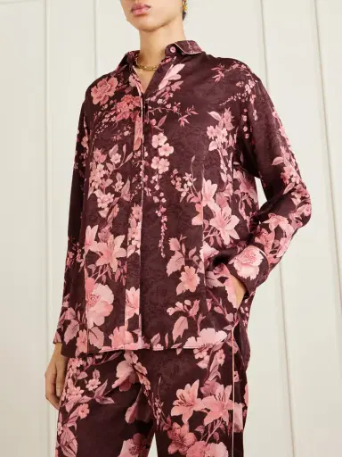 Borgo de Nor Nova Floral-print Satin-jacquard Shirt | Thumbnail 3 Borgo de Nor Nova Floral-print Satin-jacquard Shirt | Thumbnail 3